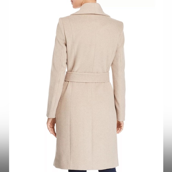 Cole Haan Slick Wrap Coat wool blend size 14 bone color - Picture 2 of 10